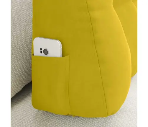 Seljatugi Padi Kollane 80 X 24 X 50 Cm Samet