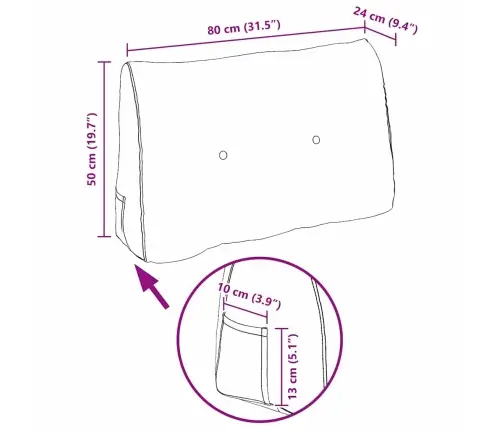 Seljatugi Padi Kollane 80 X 24 X 50 Cm Samet