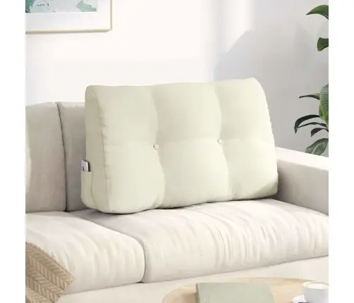 Atpakaļ Spilvens Krēmkrāsa 80 X 24 X 50 Cm Samts Vidaxl