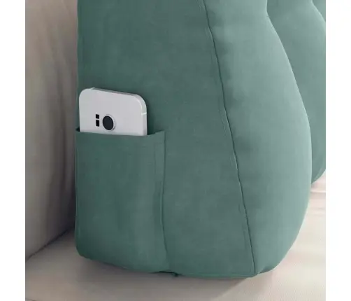 Atpakaļ Spilvens Jūras Zaļa 80 X 24 X 50 Cm Samts Vidaxl