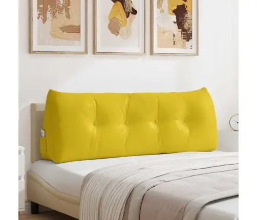 Atpakaļ Spilvens Dzeltena 140 X 24 X 50 Cm Samts Vidaxl