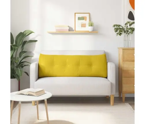 Atpakaļ Spilvens Dzeltena 140 X 24 X 50 Cm Samts Vidaxl