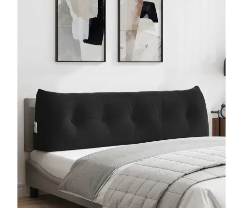 Seljatugi Padi Must 160 X 24 X 50 Cm Samet