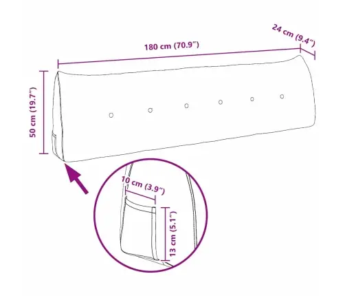 Seljatugi Padi Jeans Sinine 180 X 24 X 50 Cm Kangas