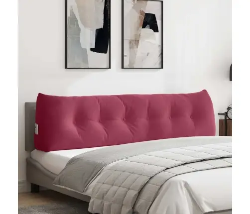 Atpakaļ Spilvens Vīna Sarkans 180 X 24 X 50 Cm Samts Vidaxl