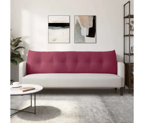 Atpakaļ Spilvens Vīna Sarkans 180 X 24 X 50 Cm Samts Vidaxl