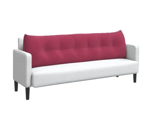 Atpakaļ Spilvens Vīna Sarkans 180 X 24 X 50 Cm Samts Vidaxl