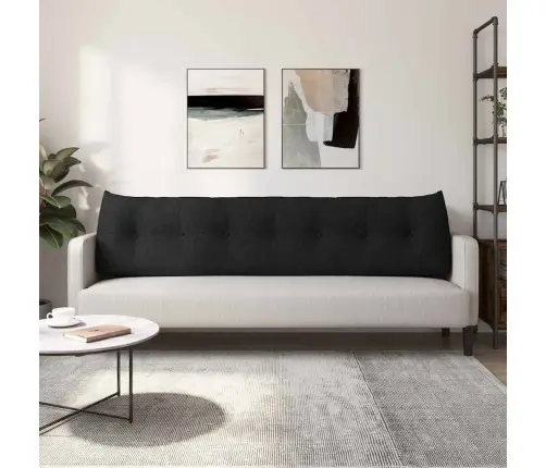 Atpakaļ Spilvens Melna 200 X 24 X 50 Cm Audums Vidaxl