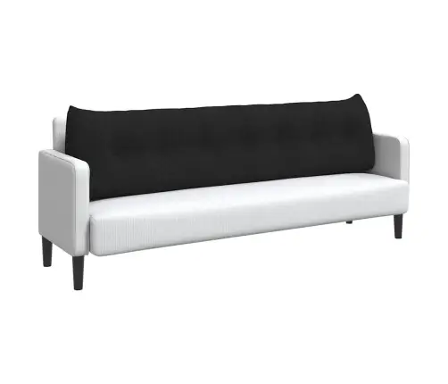 Atpakaļ Spilvens Melna 200 X 24 X 50 Cm Audums Vidaxl