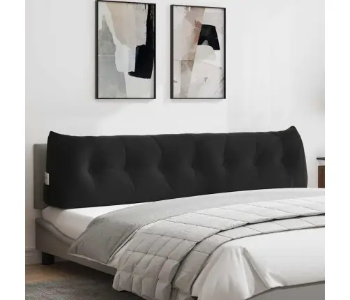 Atpakaļ Spilvens Melna 200 X 24 X 50 Cm Samts Vidaxl