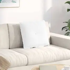 Atpakaļ Spilvens Balts 50 X 19 X 45 Cm Audums Vidaxl