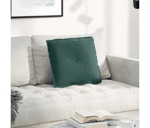 Atpakaļ Spilvens Tumši Zaļš 50 X 45 Cm Korduroja Audums Vidaxl