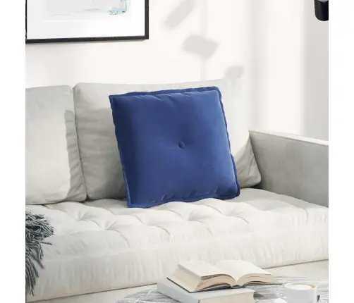 Atpakaļ Spilvens Policijas Zila 50 X 45 Cm Korduroja Audums Vidaxl