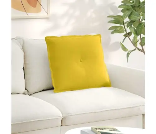 Atpakaļ Spilvens Dzeltena 60 X 50 Cm Korduroja Audums Vidaxl