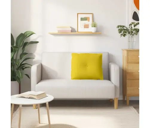 Atpakaļ Spilvens Dzeltena 60 X 50 Cm Korduroja Audums Vidaxl