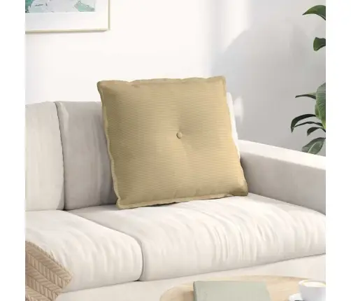 Atpakaļ Spilvens Pelēki Zaļa 60 X 50 Cm Korduroja Audums Vidaxl