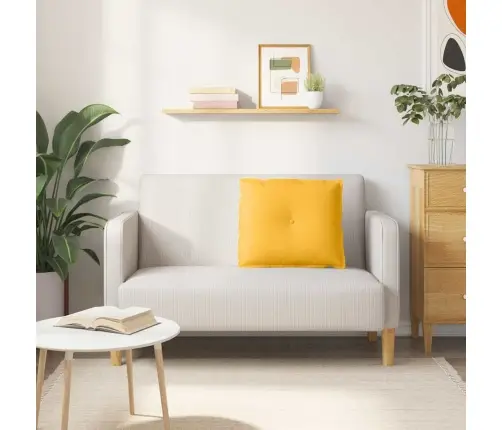 Atpakaļ Spilvens Gaiši Dzeltena 60 X 50 Cm Korduroja Audums Vidaxl