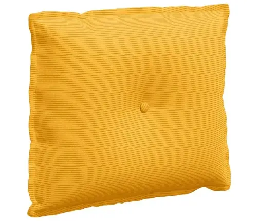 Atpakaļ Spilvens Gaiši Dzeltena 60 X 50 Cm Korduroja Audums Vidaxl
