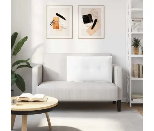 Atpakaļ Spilvens Balts 200 X 19 X 50 Cm Audums Vidaxl