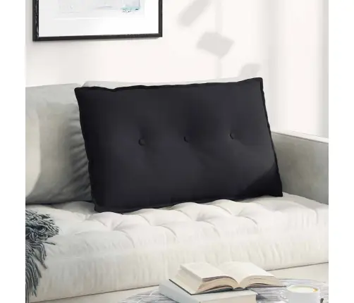 Atpakaļ Spilvens Melna 80 X 50 Cm Mikrofibra Vidaxl