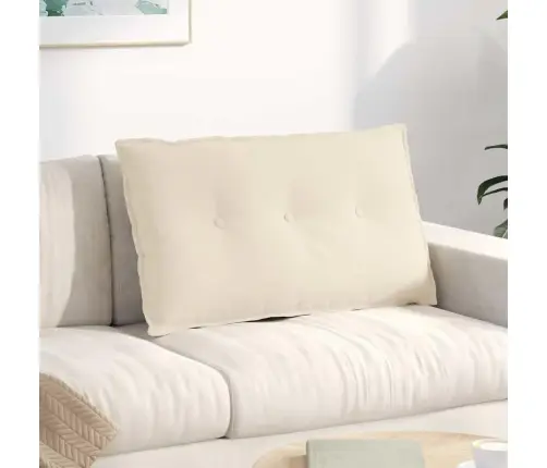 Atpakaļ Spilvens Bēša 80 X 50 Cm Mikrofibra Vidaxl