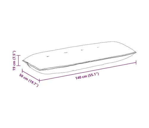 Atpakaļ Spilvens Tumši Zaļš 140 X 19 X 50 Cm Audums Vidaxl