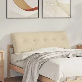 Atpakaļ Spilvens Krēmkrāsa 140 X 19 X 50 Cm Audums Vidaxl