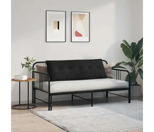 Atpakaļ Spilvens Melna 140 X 50 Cm Mikrofibra Vidaxl