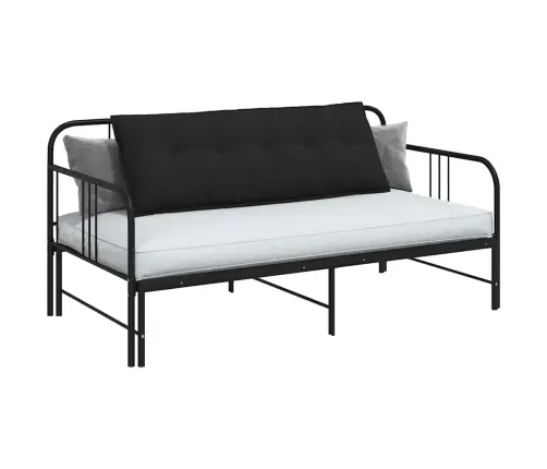 Atpakaļ Spilvens Melna 140 X 50 Cm Mikrofibra Vidaxl