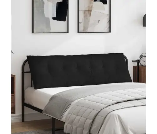 Atpakaļ Spilvens Melna 160 X 19 X 50 Cm Audums Vidaxl