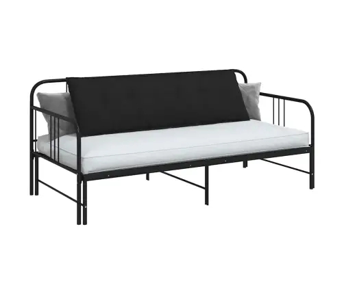 Atpakaļ Spilvens Melna 160 X 19 X 50 Cm Audums Vidaxl