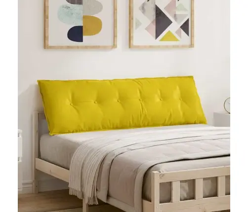 Atpakaļ Spilvens Dzeltena 160 X 50 Cm Korduroja Audums Vidaxl