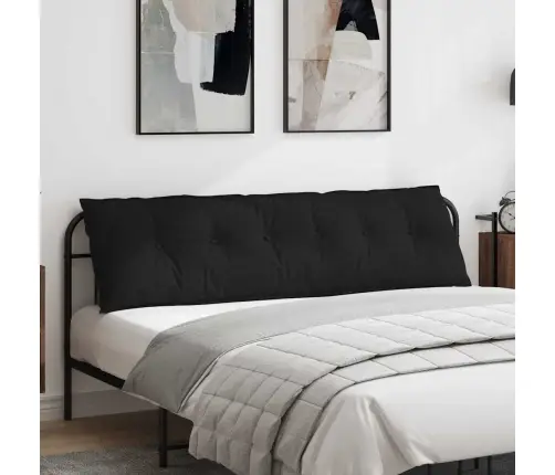 Atpakaļ Spilvens Melna 180 X 19 X 50 Cm Audums Vidaxl