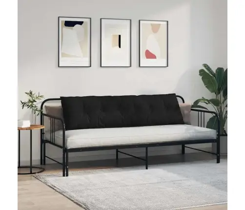 Atpakaļ Spilvens Melna 180 X 19 X 50 Cm Audums Vidaxl