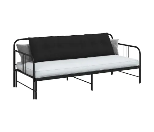 Atpakaļ Spilvens Melna 180 X 19 X 50 Cm Audums Vidaxl