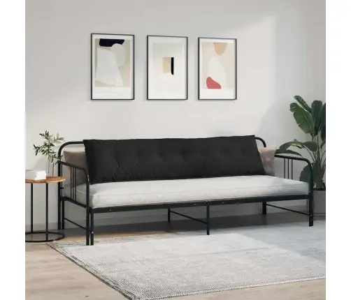 Atpakaļ Spilvens Melna 200 X 50 Cm Mikrofibra Vidaxl