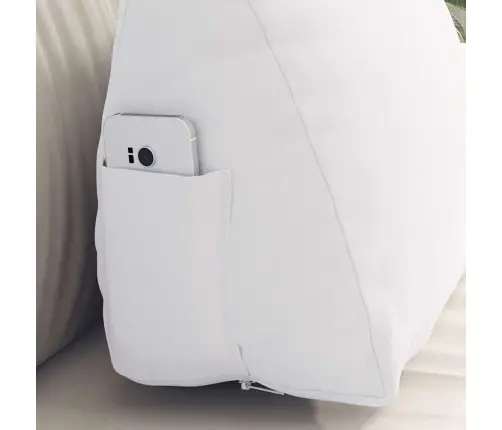 Atpakaļ Spilvens Balts 45 X 20 X 35 Cm Audums Vidaxl