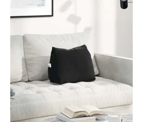 Atpakaļ Spilvens Melna 45 X 20 X 35 Cm Korduroja Audums Vidaxl