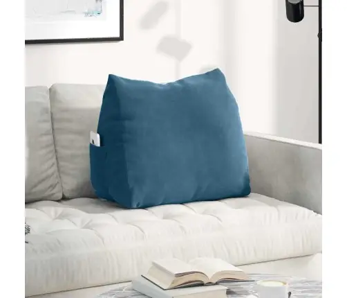 Atpakaļ Spilvens Zila 60 X 20 X 50 Cm Korduroja Audums Vidaxl