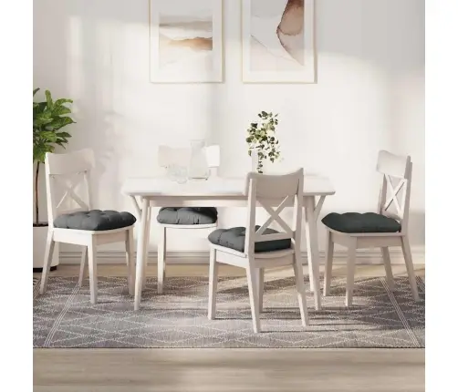 Sēdvietas Spilventiņi 4 Pcs Tumši Pelēks 40 X 40 X 12 Cm Audums Vidaxl