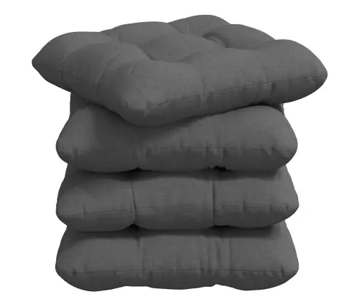 Sēdvietas Spilventiņi 4 Pcs Tumši Pelēks 40 X 40 X 12 Cm Audums Vidaxl