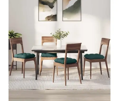 Sēdvietas Spilventiņi 4 Pcs Tumši Zaļš 40 X 40 X 12 Cm Audums Vidaxl