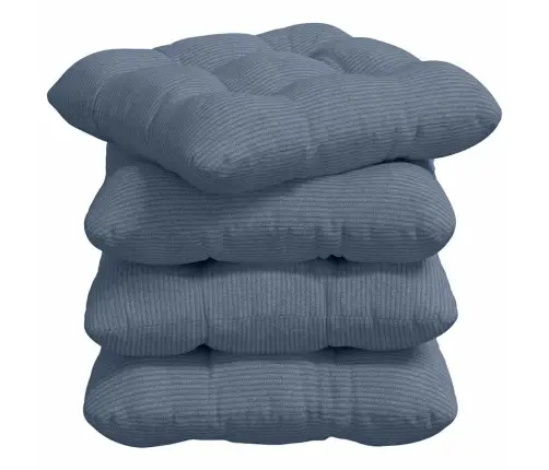 Sėdynių Pagalvėlės 4 Pcs Mėlyna 45 X 45 Cm Kordūrinis Audinys