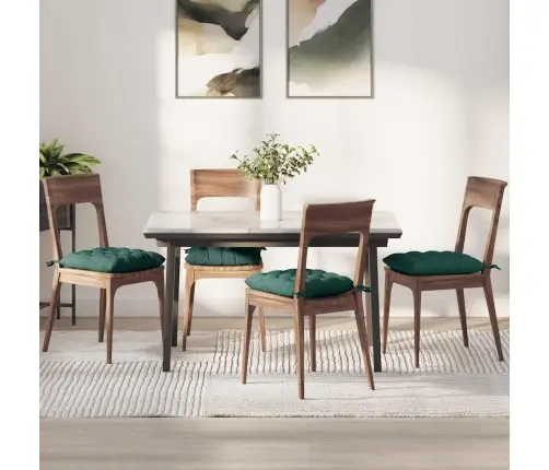 Istumispatjad 2 Pcs Tume Rohelise 40 X 40 X 6 Cm Kangas