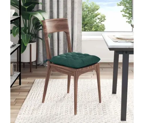 Istumispatjad 2 Pcs Tume Rohelise 40 X 40 X 6 Cm Kangas