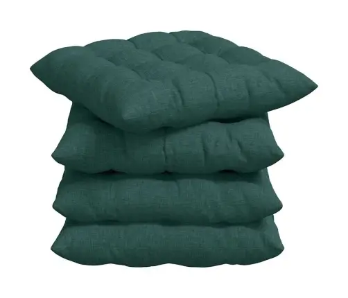 Istumispatjad 2 Pcs Tume Rohelise 40 X 40 X 6 Cm Kangas