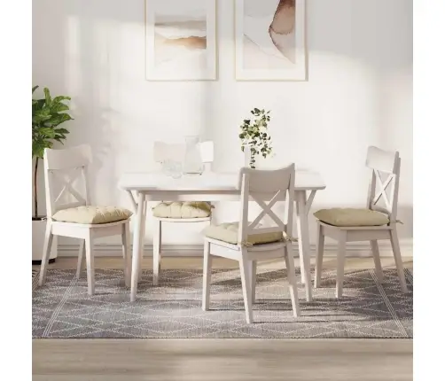 Istumispatjad 2 Pcs Cream 40 X 40 X 6 Cm Kangas