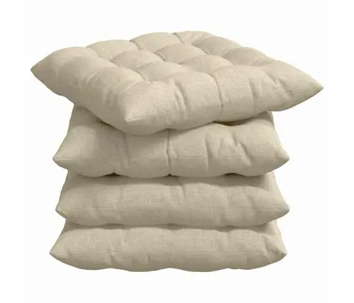 Istumispatjad 2 Pcs Cream 40 X 40 X 6 Cm Kangas