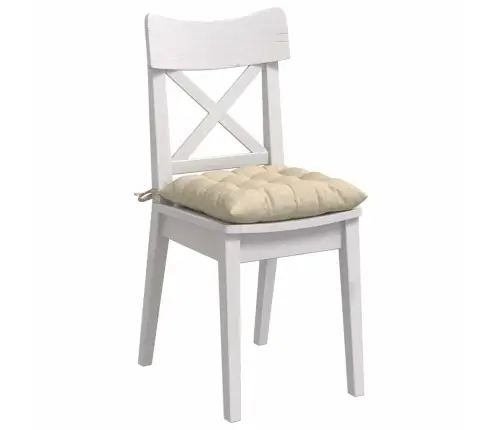 Istumispatjad 2 Pcs Cream 40 X 40 X 6 Cm Kangas