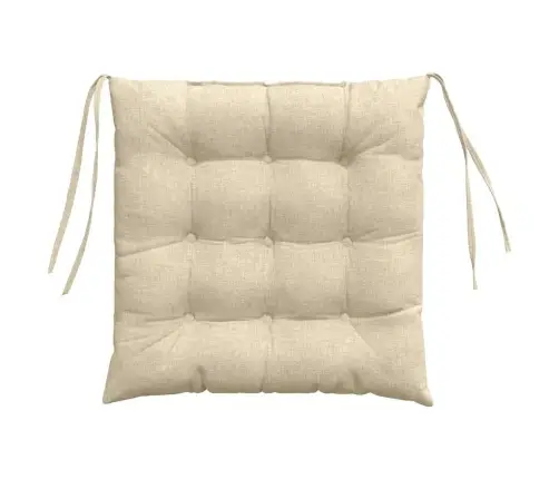 Istumispatjad 2 Pcs Cream 40 X 40 X 6 Cm Kangas